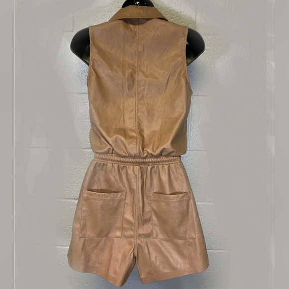 n.Philanthropy Stoke Faux Leather Romper in Camel Size XL NWT MSRP $198 - Picture 4 of 12